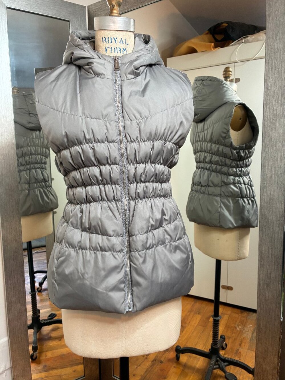 Michael, Michael Kors Grey Vest with hood, Size Medium